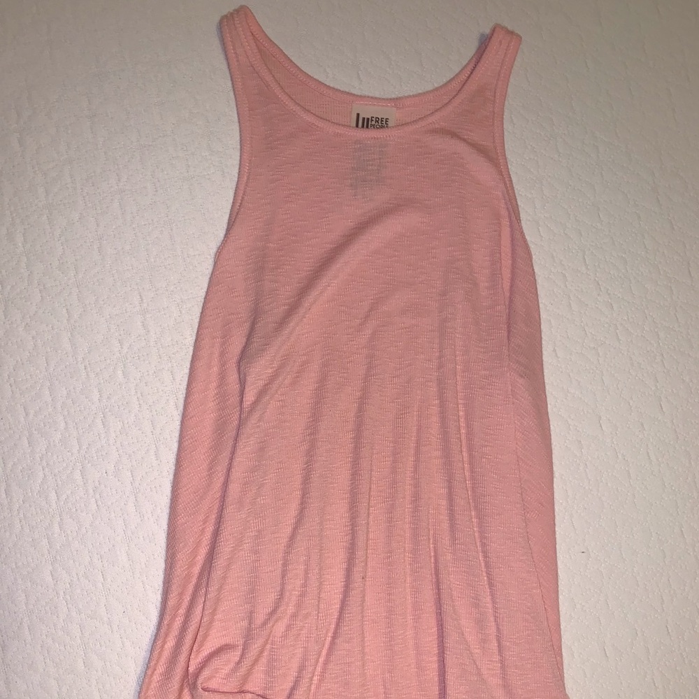 pink ribbed Free People tank